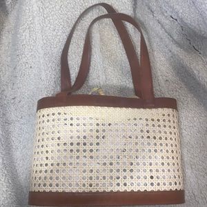 Moschino Wicker Top Handle Bag